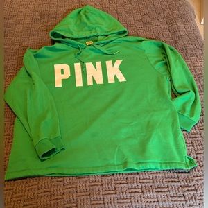 Victoria’s Secret PINK green, hooded sweatshirt XXL
